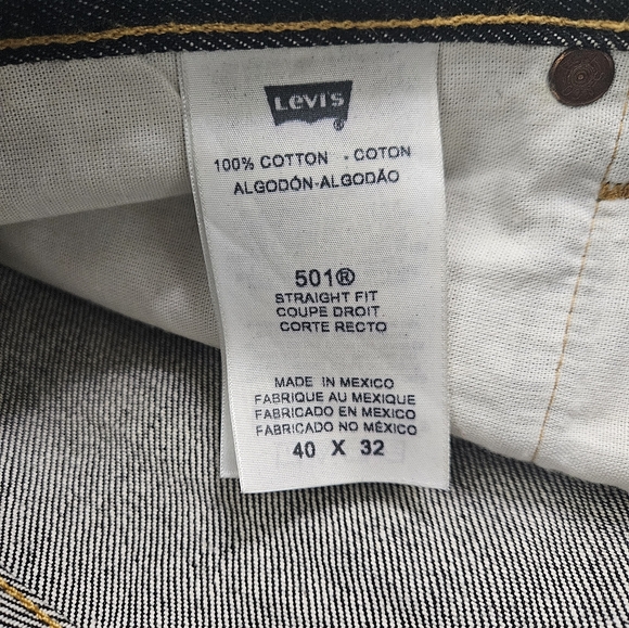 Levis 501 Dark Jeans Men's Size 40x32 Original Fit Straight Leg Denim. - Picture 5 of 7